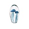 Glass Objekt mit Quallen (licht blau)