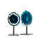 Agate disc on pedestal (azure blue)