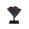 Flame aura Quartz auf einem Sockel