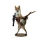 Mounted fox with pheasant and gun