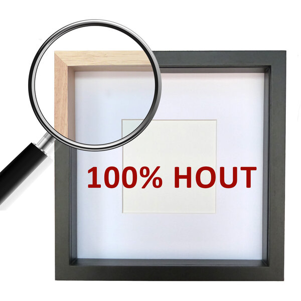 Exclusieve zwart houten lijst 16 x 16 cm