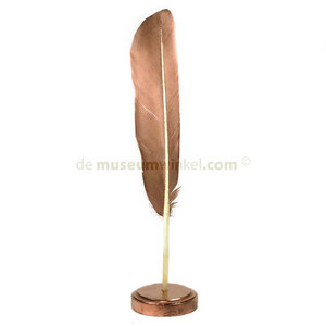 Feather swan on pedestal 1 (copper-colored)