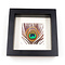 Peacock feather in exclusive black frame (16 x 16 cm)