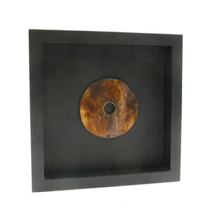 Bi-disc from bone in an elegant frame 25cm