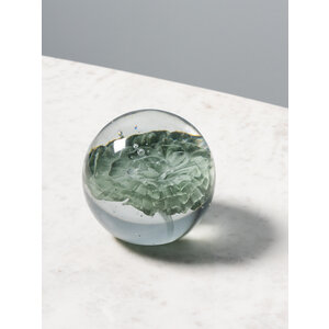 Paperweight with sage green flower