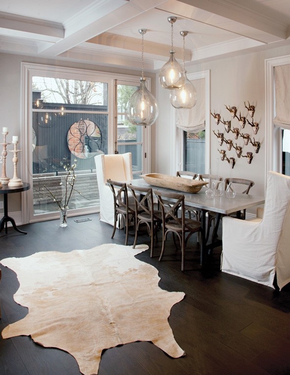 Classic interior design with deer antlers