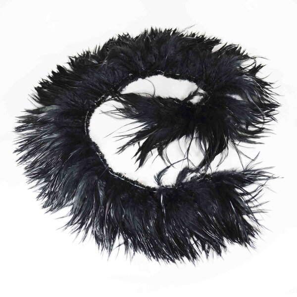 Feather garland Rooster - black