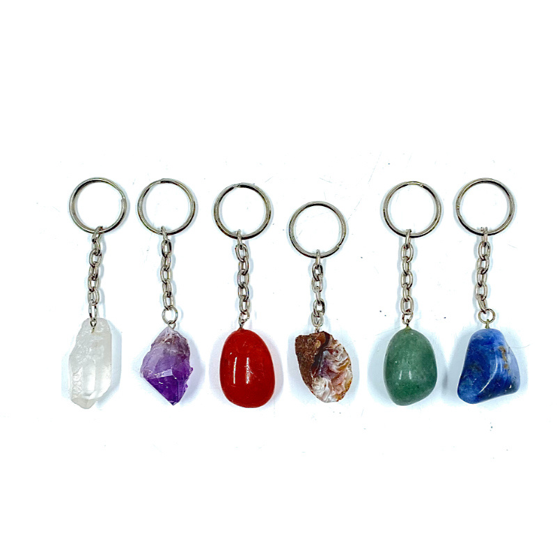 Keychain with gemstone