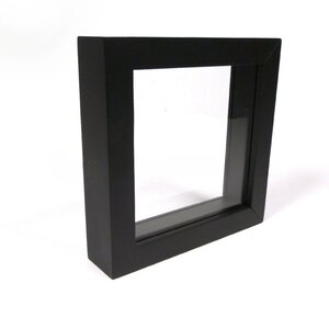 Black double glass frame  16 x 16 cm