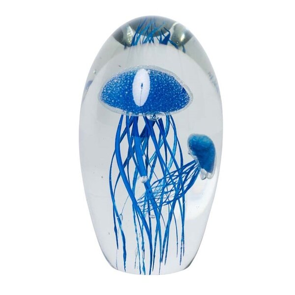 Glass jellyfish pair (dark blue)