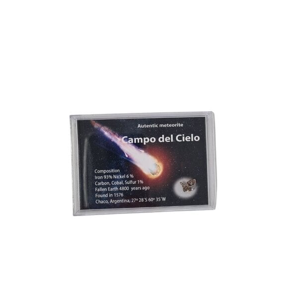 Meteoriet fragmenten in doosje