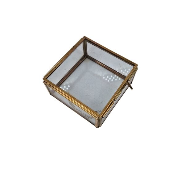 Glazen kistje met messing (S)