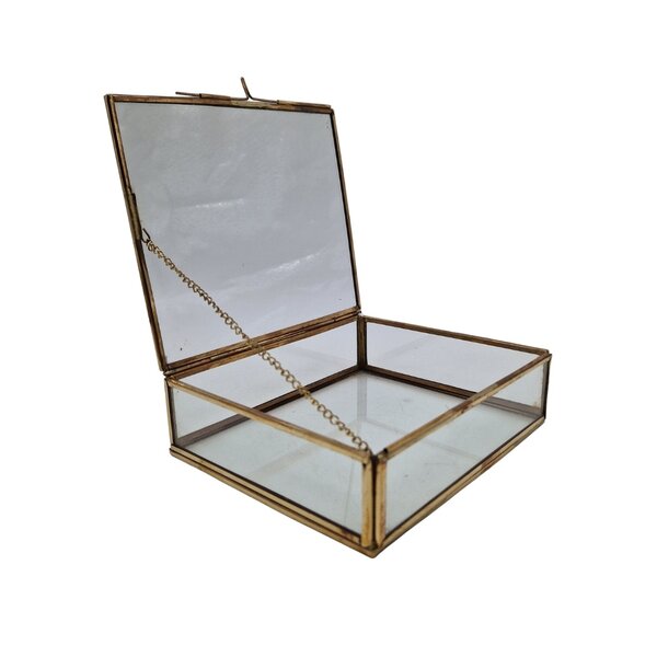Glass case with brass (L)