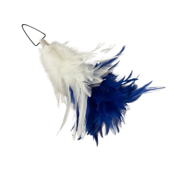 Pluim blauw/wit klein