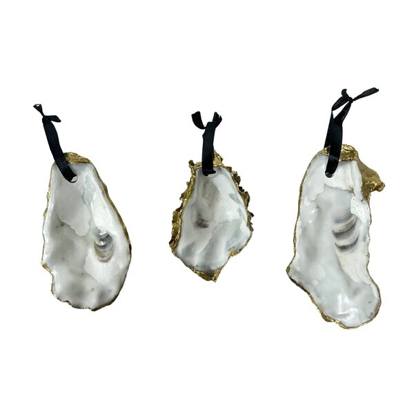 Gouden oester kerstornament