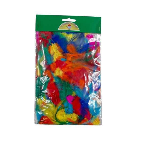 Rainbow-coloured feathers