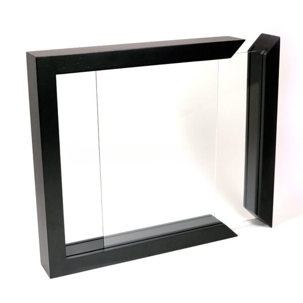 Zwart houten dubbelglas lijst 25  x 25 cm