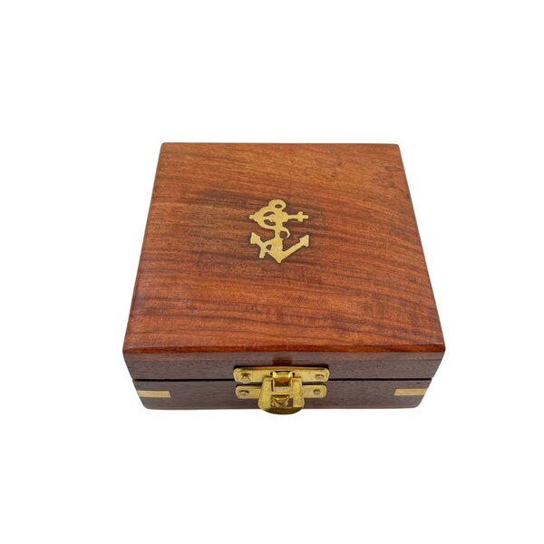 Compass in wooden box