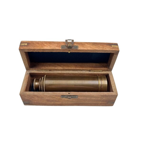 Telescope in wooden box