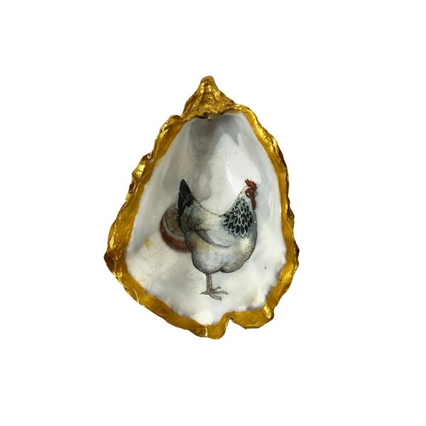 Hand-decorated golden oyster various prints