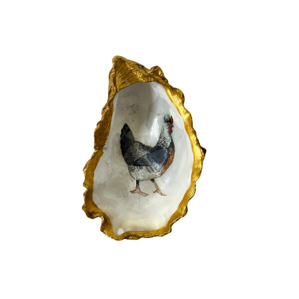 Hand-decorated golden oyster various prints