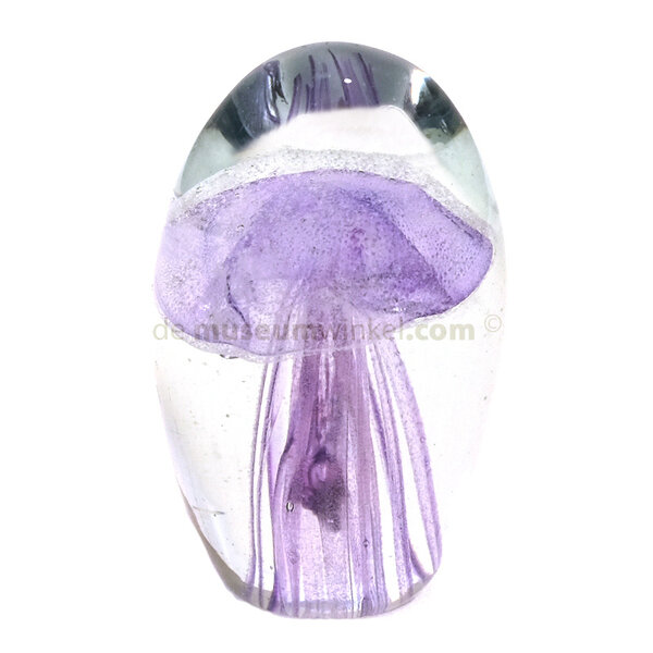 Glass Objekt mit Qualle lila (s)