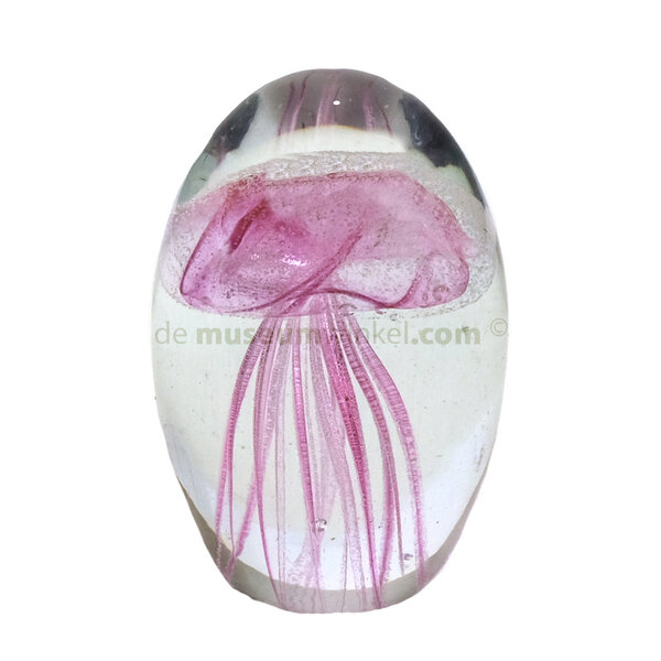 Glass Objekt mit Qualle rosa (s)