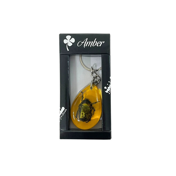 Sleutelhanger kever in amber