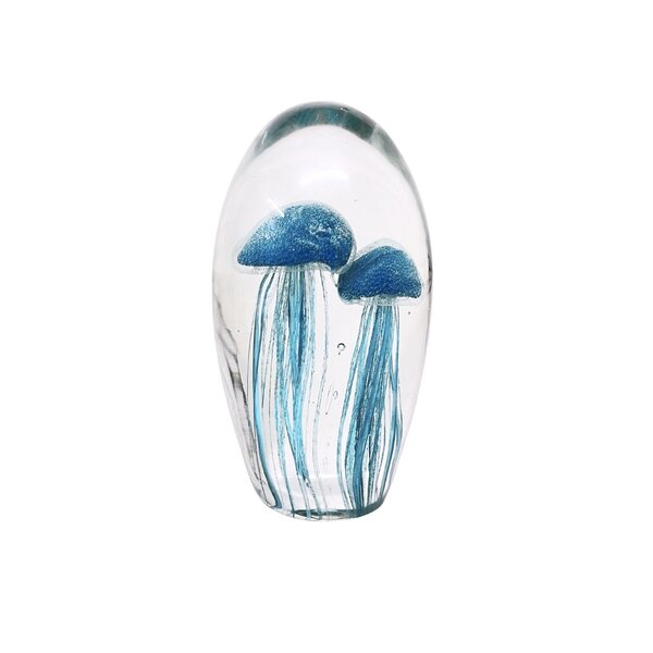 Glass jellyfish pair (light blue)