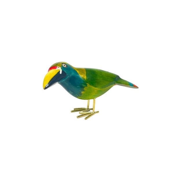 Emerald toucanet figurine