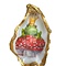 Hand-decorated golden oyster with frog