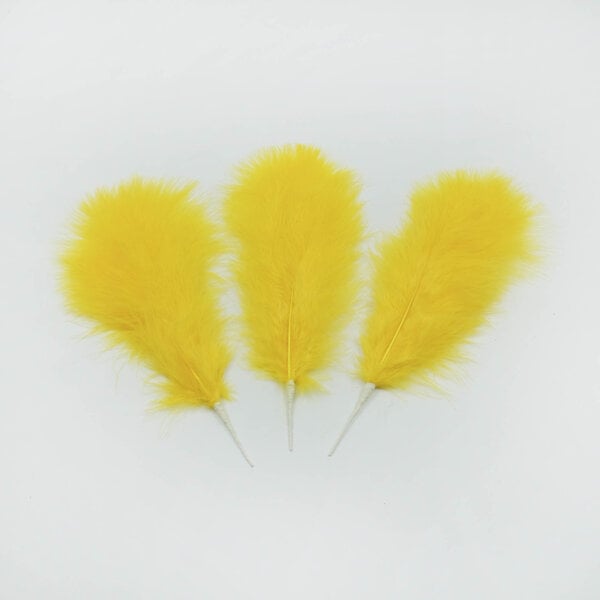 Bündel Straußenfedern gelb 20cm