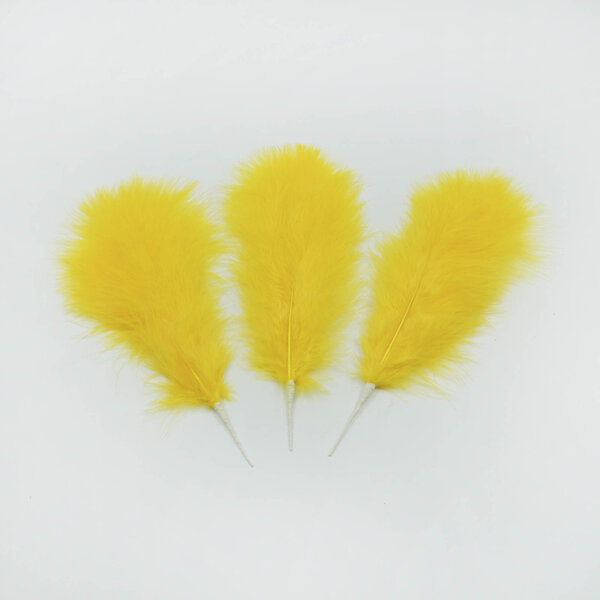 Bundel Struisvogel veren geel 20 cm