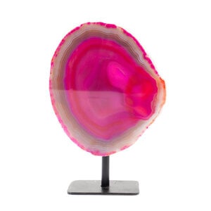Agate disc on pedestal (pink)