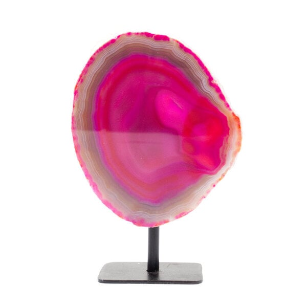 Agate disc on pedestal (pink)