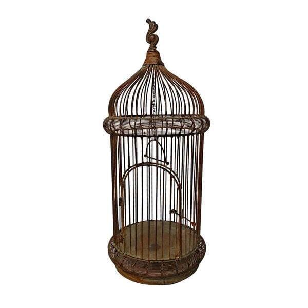 Antiker Vogelkäfig auf Ständer