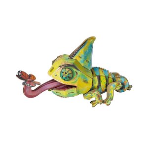 3D Puzzle aus Kraftpapier - Chamäleon