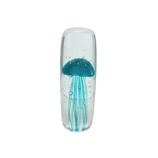 Glass jellyfish turqoise (cylinder)
