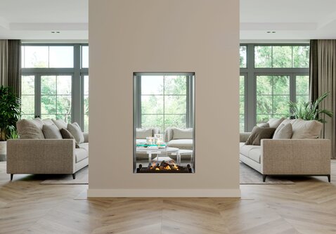 Neverdark Thermobox Chalet-II Verticale Doorkijk bio-ethanol sfeerhaard