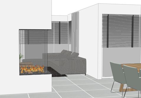 Elu W room divider 75/120 waterdamphaard