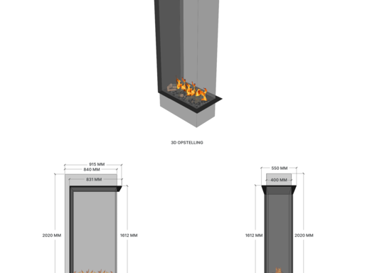 Elu W room divider 75/160 waterdamphaard