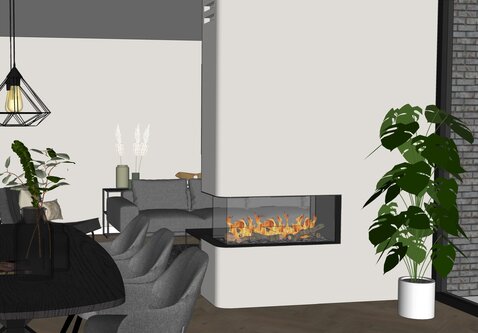 Elu W room divider 95/40 waterdamphaard