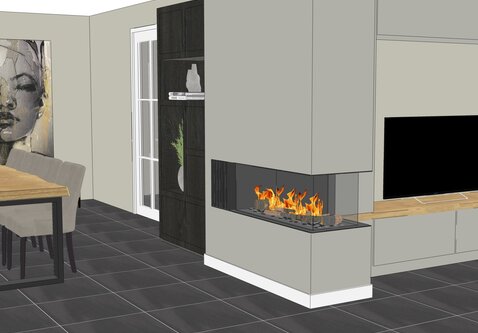 Elu W room divider 110/40 Left/Right waterdamphaard