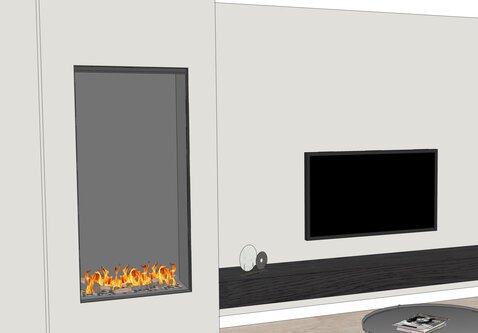 Elu B front 75/160 bio-ethanol haard inbouw