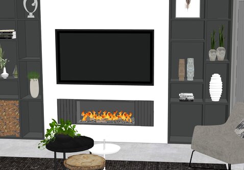 Elu B front 95/40 bio-ethanol haard inbouw