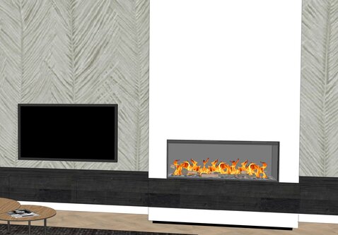 Elu B front 110/40 bio-ethanol haard inbouw