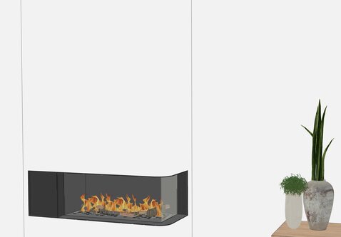 Elu B corner 95/40 Left/Right bio-ethanol haard inbouw