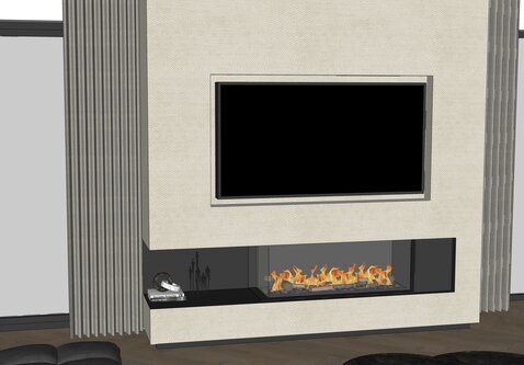 Elu B corner 110/40 Left/Right bio-ethanol haard inbouw