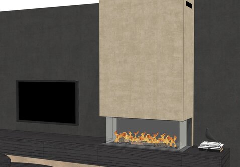 Elu B three sided 110/40 bio-ethanol haard inbouw