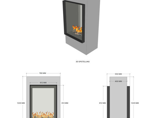 Elu B tunnel 60/80 bio-ethanol haard inbouw